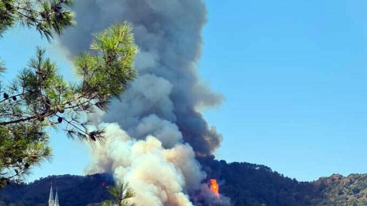 Yangın söndürme çalışmalarına İHA desteği