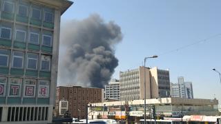 Ankara'da YHT garı binası yanındaki inşaatta yangın