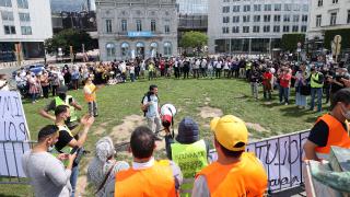Göçmenlerden Brüksel'de oturum izni protestosu