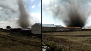 Kars'ta çıkan hortum korkuttu