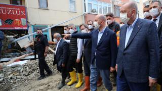 Cumhurbaşkanı Erdoğan, afet bölgesinde incelemede bulundu