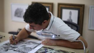 Gravürle tarihi yapılara saygı duruşu