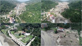 Sel felaketinin yaşandığı Bozkurt'un öncesi ve sonrası