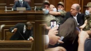 Ermenistan meclisinde gerginlik: Asker müdahale etti
