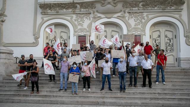 ABDnin Tunus ziyareti protesto edildi