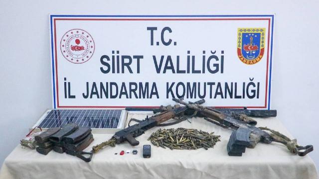 Siirtte teröristlere ait silah ve mühimmat ele geçirildi