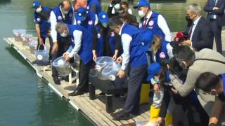 Bakan Pakdemirli, Seyhan Baraj Gölü'ne balık bıraktı