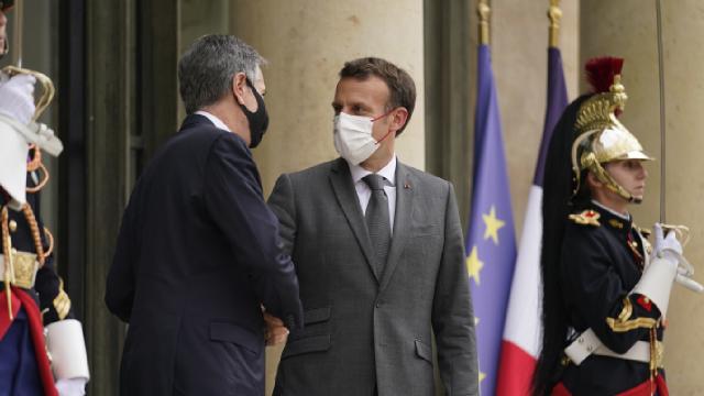 Macron ABDli yetkililerle denizaltı kriz nin ardından ilk kez yüz yüze görüştü