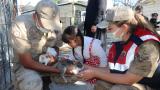Mersin'de jandarma ekipleri sokak hayvanlarını besledi