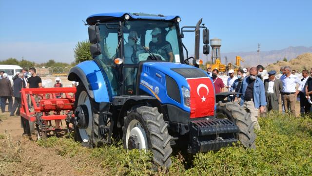 Şırnakın Suriye sınırındaki Bostancı köyünde yer fıstığı hasadı yapıldı