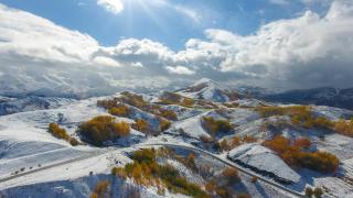 Erzurum'da iki mevsim bir arada: Kartpostallık görüntüler oluştu