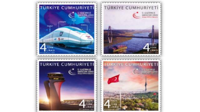 PTTden "12. Ulaştırma ve Haberleşme Şurası" konulu anma pulu