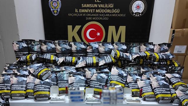 Samsunda 7 bin 600 bandrolsüz makaron ele geçirildi
