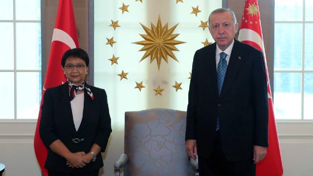 Cumhurbaşkanı Erdoğan, Endonezya Dışişleri Bakanını kabul etti