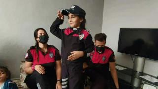 7 yaşındaki Ebru'nun polislik hayali gerçek oldu