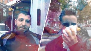 Motosiklet sürücüsü trafikte tartıştığı kadını darbetti