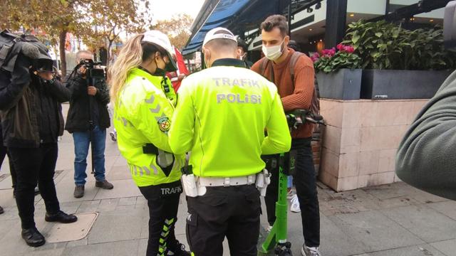 Kurallara aykırı elektrikli scooter kullanımı denetleniyor