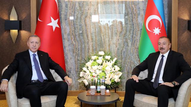 Cumhurbaşkanı Erdoğan İlham Aliyev ile görüştü