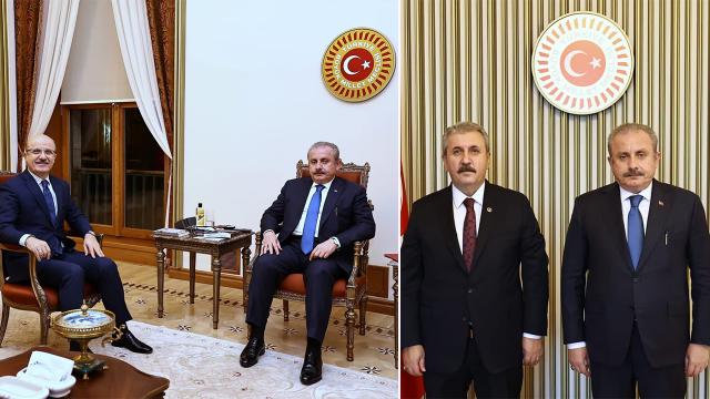 TBMM Başkanı Şentop, YÖK Başkanı ile BBP Genel Başkanını kabul etti