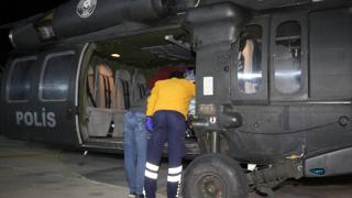 Polis helikopteri yeni doğan bebek için havalandı