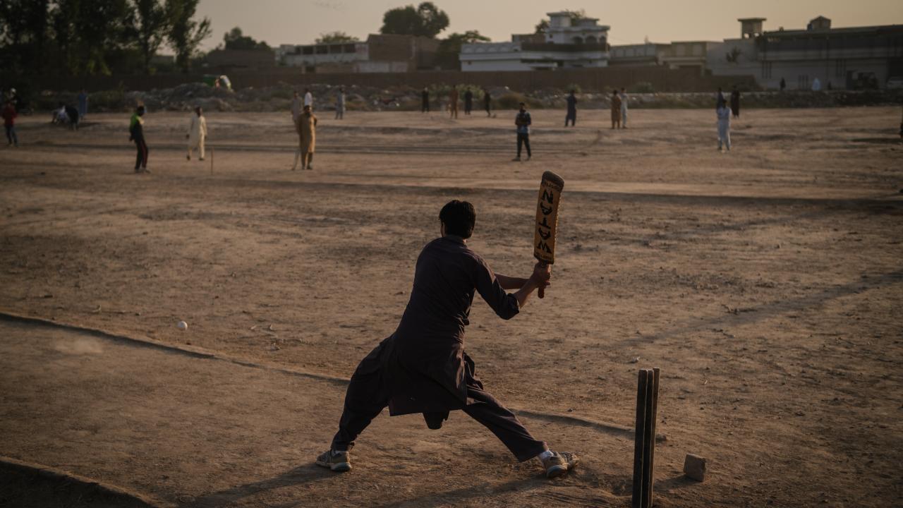 Gün batımı sırasında kriket keyfi