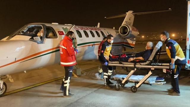 Ambulans uçak nefes alamayan hasta için havalandı
