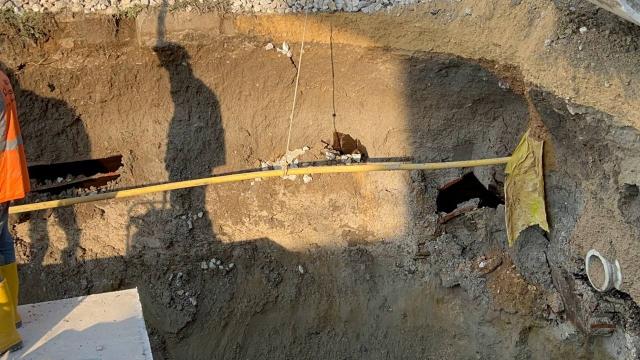 İznikte altyapı çalışması sırasında tarihi eser bulundu