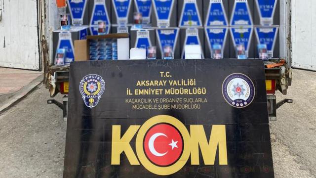 Aksarayda bir tırdan 3 milyon 300 bin kaçak makaron çıktı