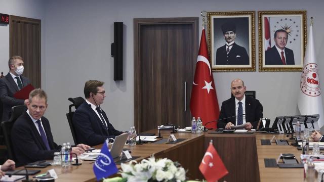 Bakan Soylu, Avrupa Konseyi raportörleriyle bir araya geldi