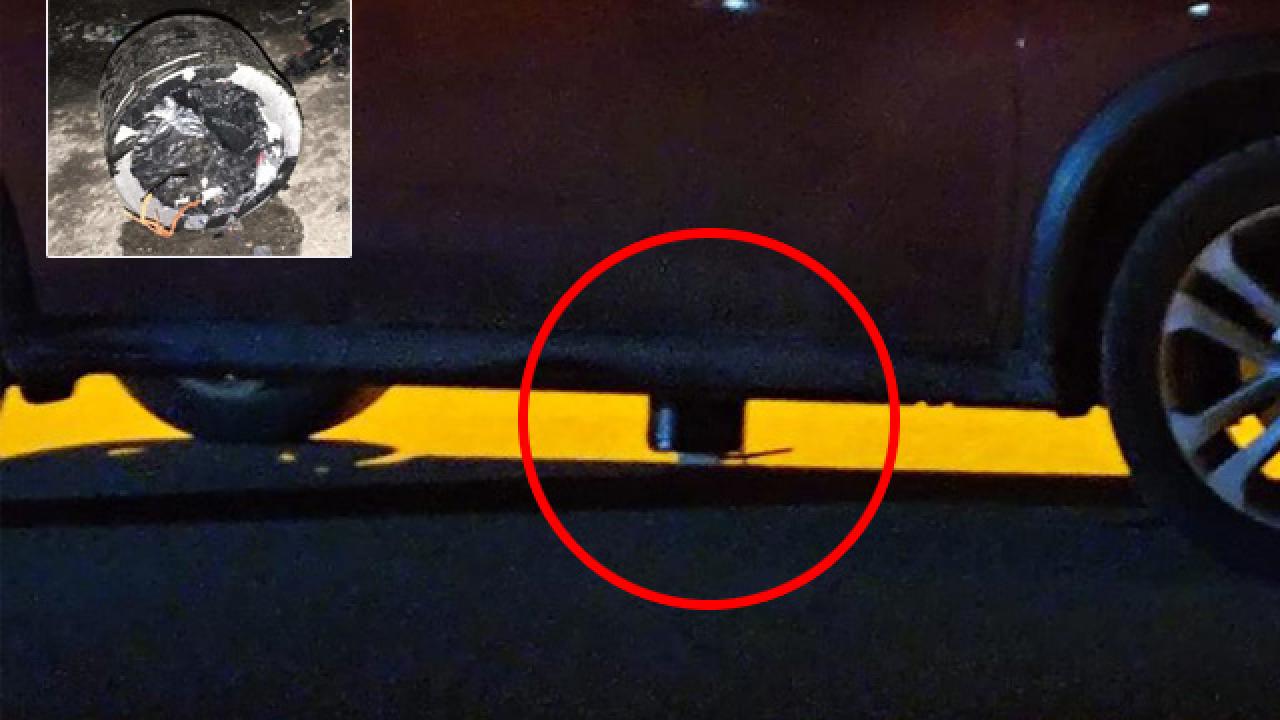 Polisin özel aracına tuzaklanan patlayıcı imha edildi