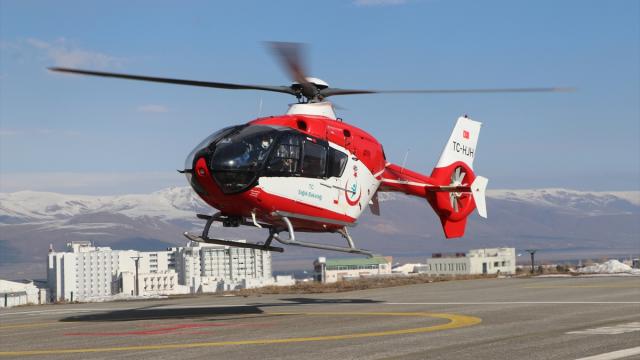 Samsunda yaralının yardımına ambulans helikopter yetişti