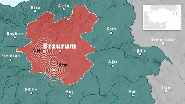 Erzurumun iki ilçesinde deprem