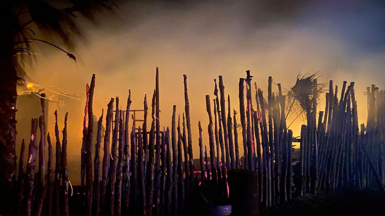 İzmir plajında yangın