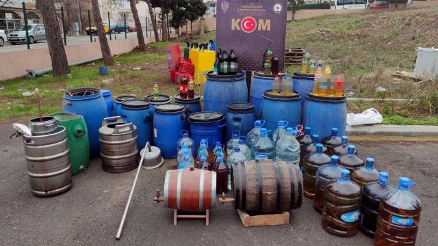 Tekirdağda 7 ton sahte içki ele geçirildi