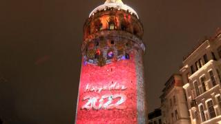 Yılbaşı öncesi Galata Kulesi'nde görsel şov