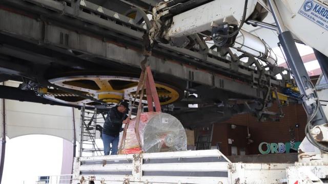 Ordu teleferik hattında bakım çalışması