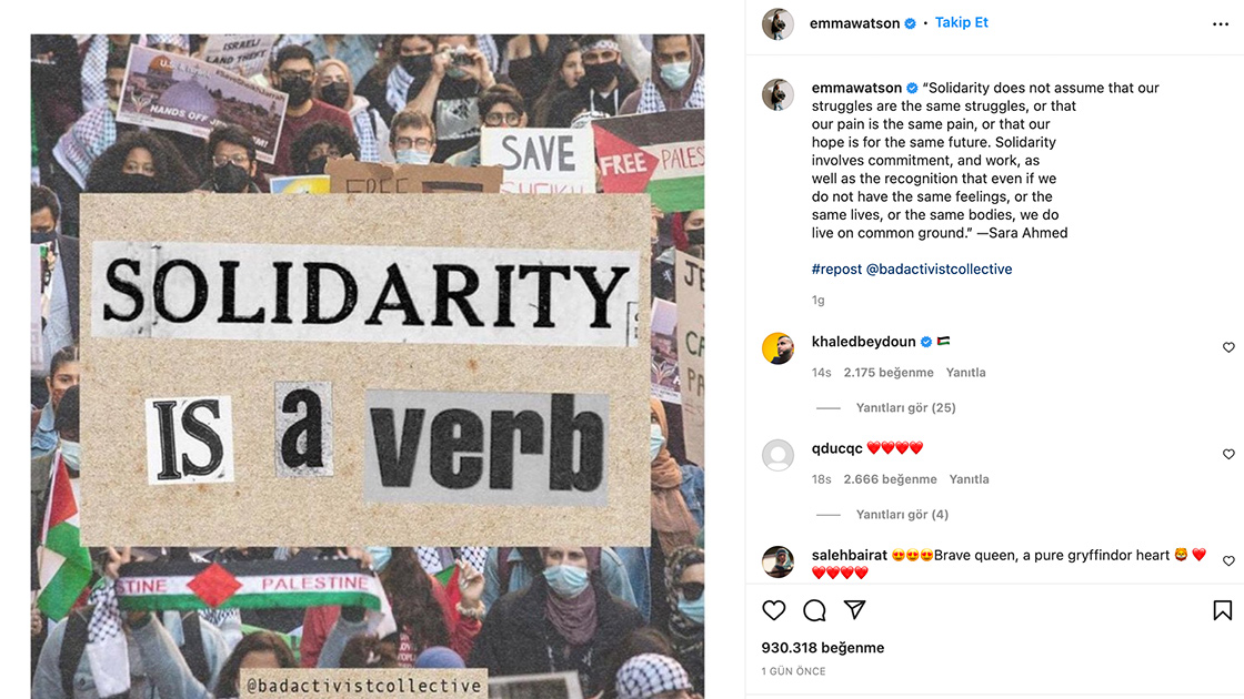 "Dayanışma bir eylemdir"