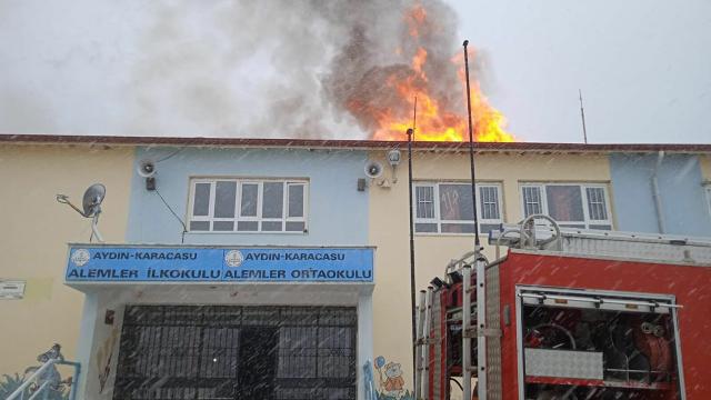 Aydında okulda yangın paniği: Öğrenciler tahliye edildi