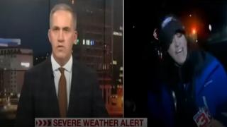 Aracın çarptığı muhabir yayına devam etti