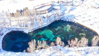 Gökpınar Gölü kar ile güzelliğine güzellik kattı
