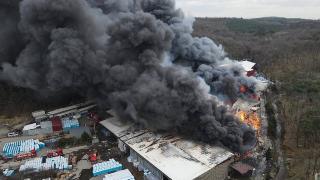 Eyüpsultan'da su dolum tesisinde yangın