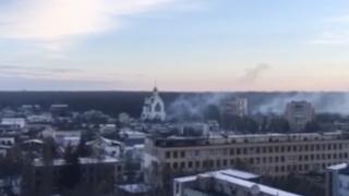 Çatışmaların sürdüğü Harkiv'den dumanlar yükseliyor