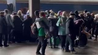 Kiev tren garında panik anları