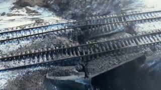 Rus ordusunun mühimmat taşıdığı demir yolu havaya uçuruldu