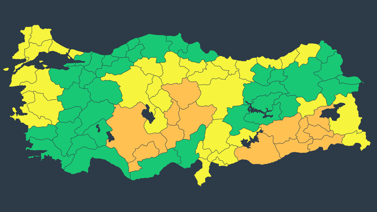 44 İL İÇİN `SARI` VE `TURUNCU` UYARI