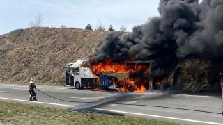 Ankara'da seyir halindeki yolcu otobüsünde yangın