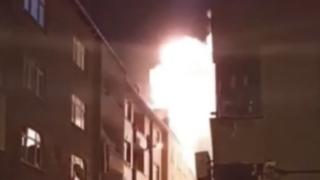 Bağcılar'da yangın sonrası patlama meydana geldi