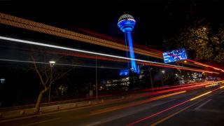 Atakule Avrupa Günü'ne özel ışıklandırıldı