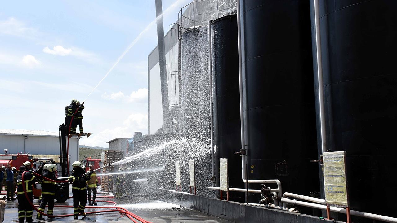 Kırıkkale'de fabrikanın kızgın yağ kazanında yangın