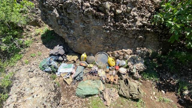 Tunceli kırsalında teröristlerce kullanılan sığınak imha edildi